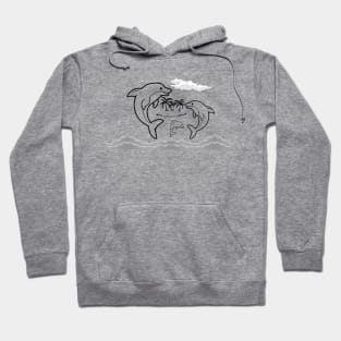 Dolphin in summer euphoria - transparent. Hoodie